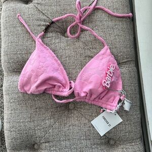 Forever 21 Barbie Pink Floral Bikini Top